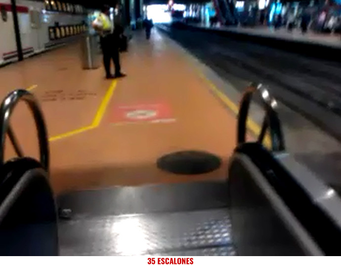 Andén 1 de la Estación de Atocha Cercanías-Renfe de Madrid para ir a la Terminal 4 de aeropuerto